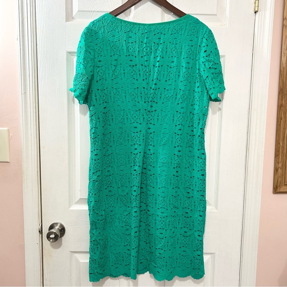 Ronni Nicole Green Lace Midi Dress Lined Size 16W Wedding Guest Dress - Picture 2 of 8